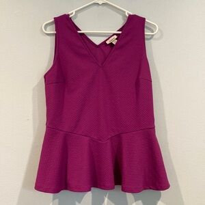 Ambar Pink/Purple Tank Top V-Neck Blouse - Size Large